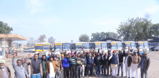 राजस्थान रोडवेज संघर्ष समिति कर्मचारियों द्वारा कार्य का बहिष्कार