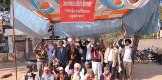 रोड़वेज डिपों में राजस्थान रोड़वेज रिटार्यमेन्ट एम्पलाईज एसोसिएशन शाखा का धरना