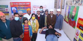 सेठ गोविन्दराम मीठीया की पुण्यतिथि पर गुरूद्वारा रक्तदान शिविर का आयोजन