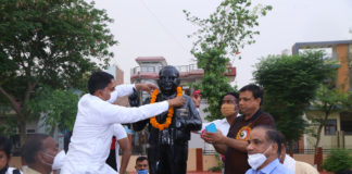 सौन्दर्यकरण कार्य का लोकार्पण व बाबा साहेब भीमराव अंबेडकर की प्रतिमा का अनावरण