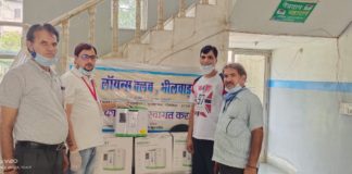 लायंस क्लब भीलवाड़ा द्वारा 6 अत्याधुनिक आॅक्सीजन मशीनें