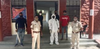 सेवादल कांग्रेस ने शाहपुरा थाना को किया सेनेटाइज