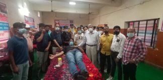 इमाम हुसैन की शहादत की याद में रक्त मित्र समूह द्वारा 351यूनिट रक्तदान किया