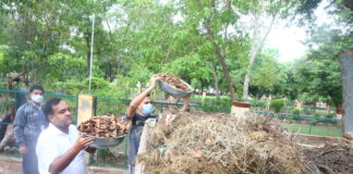 सत्याग्रह सप्ताह के दूसरे दिन जिला कलेक्ट्रेट में किया श्रमदान