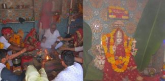 30 दशक पुरानी मूर्तियों के सामने अष्टभुजाधारी माताजी की स्थापना