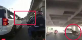 बाइकर्स से बहस हुई तो SUV सवार ने बाइकर को जोरदार टक्कर मार दी, देखें VIDEO
