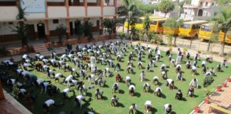 सूर्य सप्तमी के अवसर पर सूर्य नमस्कार करवाया गया।