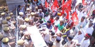 पुलिस प्रशासन की गुंडागर्दी व टिब्बी में विद्युत विभाग की मनमर्जी का विरोध