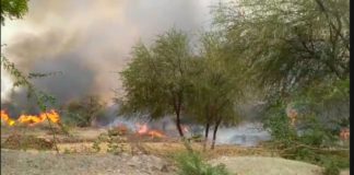 बाडे में आग: घर जलने से बचाया ग्रामीणों ने