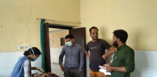 गाय को बचाने के कारण लकड़ियों से भरा ट्रेलर पलटा