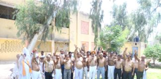 रोड़वेज कर्मचारियों ने भरी हुंकार, अर्द्धनग्न प्रदर्शन कर जताया विरोध