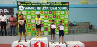 टी.टी. में भीलवाड़ा कि पूर्वांशा को कांस्य पदक