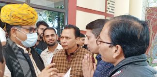 राजस्व मंत्री जाट साहब का स्वागत कर मांग पत्र सोंपा