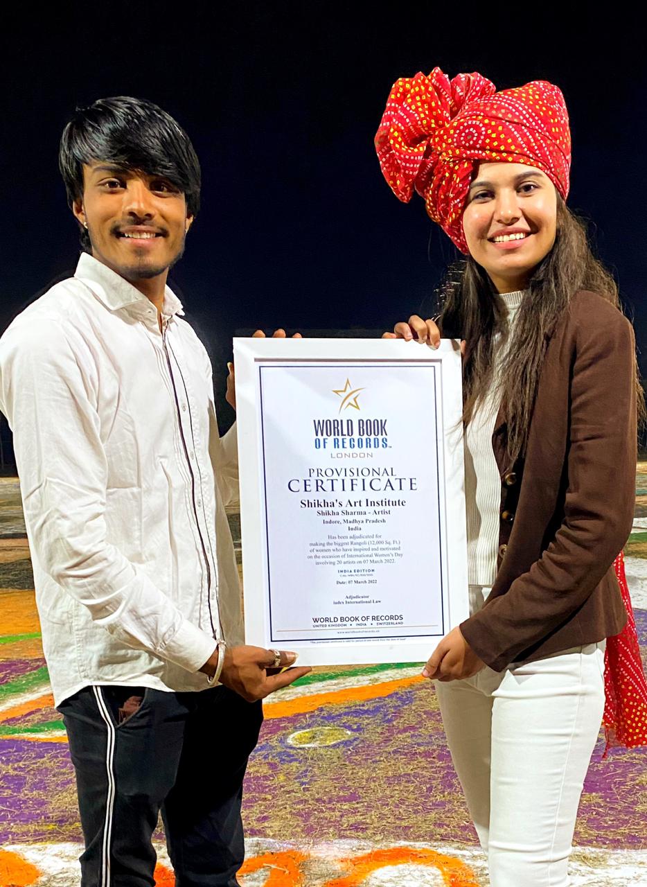 ढीकोला गांव के आर्टिस्ट शिव माली ने फिर एक बार शिखा शर्मा के साथ वर्ल्ड बुक  ऑफ़ रिकॉर्ड बनाया। - Panchdoot, पञ्चदूत समाचार