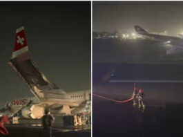 दिल्ली एयरपोर्ट पर बड़ा हादसा, टेकऑफ के दौरान SWISS एयर विमान के इंजन में आग, 6 यात्री घायल