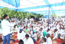 अटल भूजल योजना के तहत डिग्गियों के अनुदान की मांग को लेकर किसानों का महापड़ाव