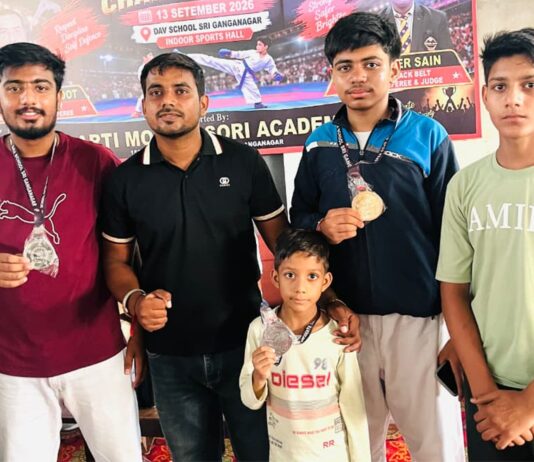कराटे प्रतियोगिता में हनुमानगढ़ के खिलाड़ियों का शानदार प्रदर्शन