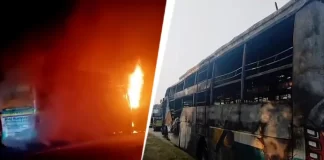 यमुना एक्सप्रेस-वे पर स्लीपर बस में भीषण आग, 9 यात्रियों की जिंदा जलकर मौत, बस के 19 चालान