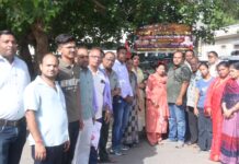 पल्लू धाम परिवार द्वारा पंचम मंगलपाठ महोत्सव का प्रचार रथ रवाना